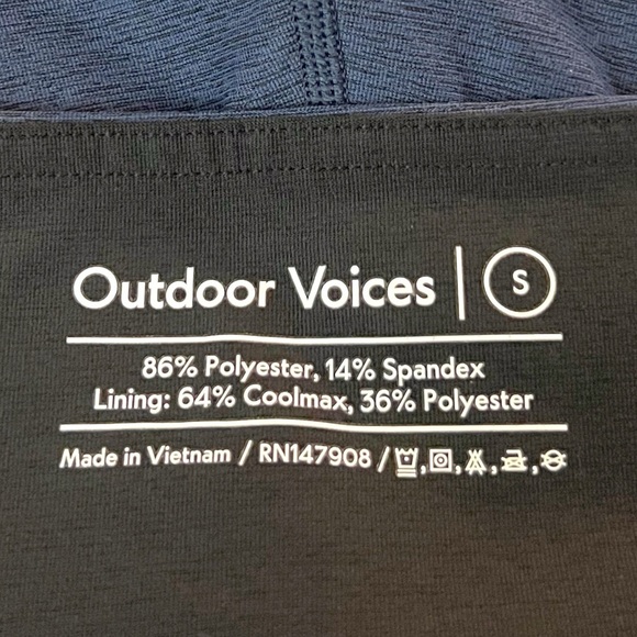 Outdoor Voices Heathered Blue/Black Leggings Size Small GUC Activewear Athletic - Picture 6 of 6